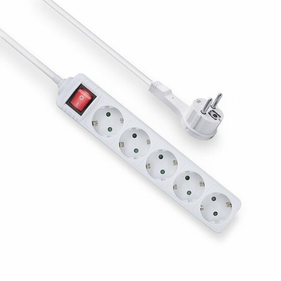 ACT AC2455 | Stekkerdoos | 5 Stopcontacten | 1,5 m | Binnen | Wit