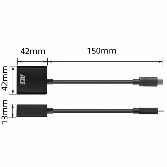 ACT AC7300 | USB-C naar VGA Adapter | 0,15 m | Zwart