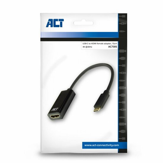 ACT AC7305 | USB-C naar HDMI Adapter | 0,15 m | Zwart