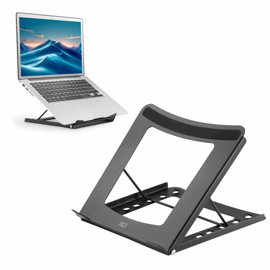 ACT AC8145 | Laptopstandaard 15.6" | Inklapbaar | Verstelbaar in 5 Hoogtestanden | Zwart