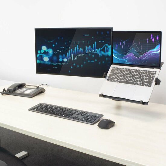 ACT AC8305 | Notebookstandaard tot 15.6" &amp; Monitorarm tot 32" | Zwart