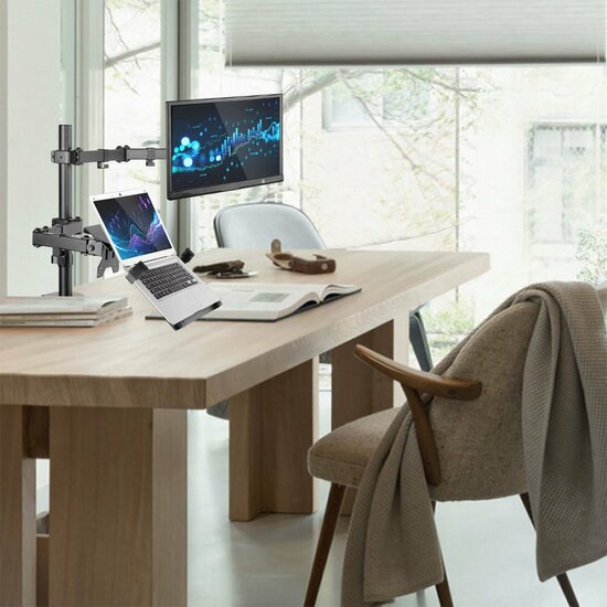 ACT AC8305 | Notebookstandaard tot 15.6" &amp; Monitorarm tot 32" | Zwart