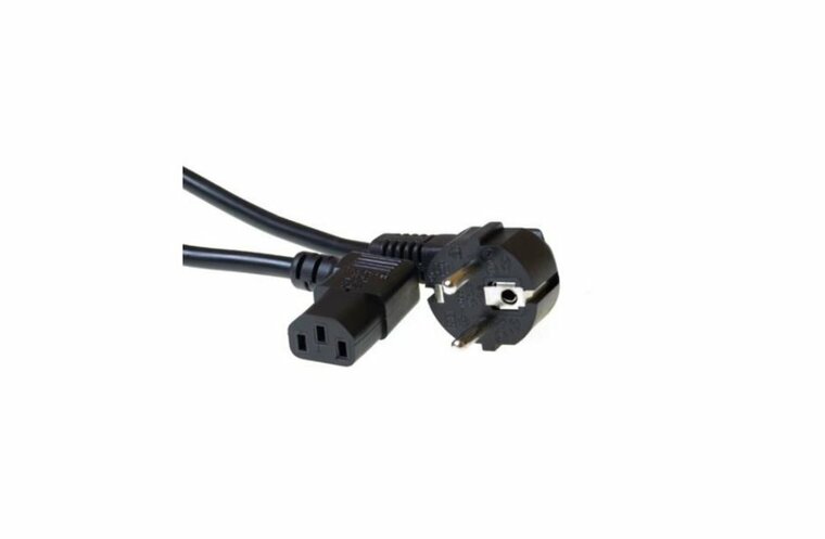 ACT 230V aansluitkabel | Schuko male (haaks) naar C13 (haaks) | 230V / 10A | Zwart | 2 m