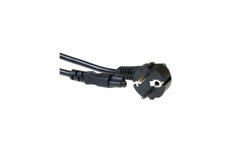 ACT 230V aansluitkabel | Schuko male (haaks) naar C5 (haaks) | 230V / 6&ndash;10A | Zwart | 3 m