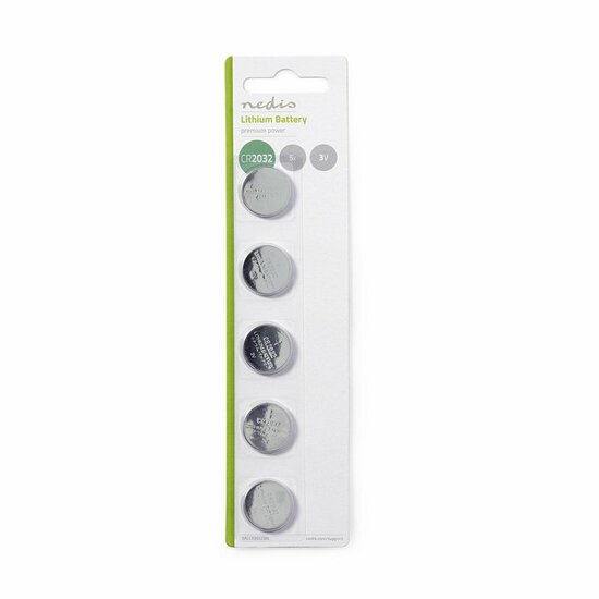 Nedis BALCR20325BL | CR2032 Lithium Knoopcel Batterij | 3V | 5 Stuks