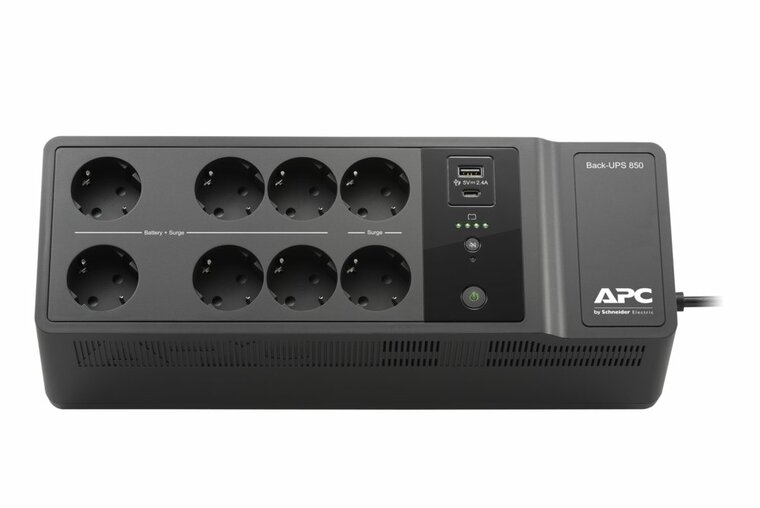 APC Back-UPS BE850G2-GR | 850 VA | 8 Schuko Stopcontacten (6 op Accu) | USB Type-A &amp; C | AVR Spanningstabilisatie | Bescherming tegen Stroomstoringen