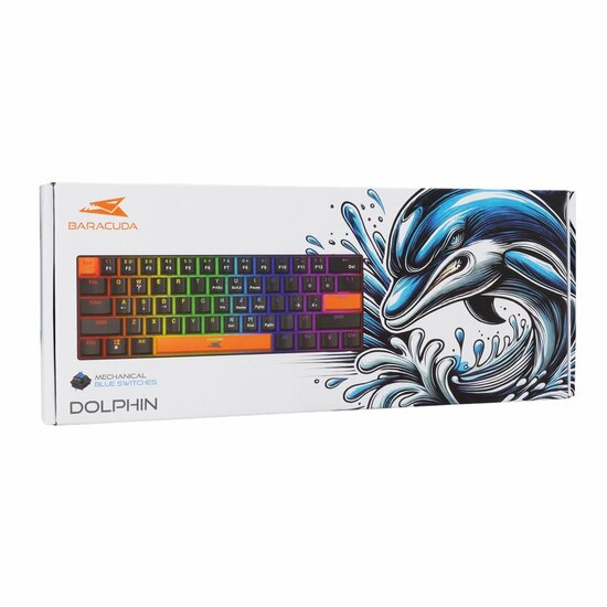 Baracuda DOLPHIN RGB 60% | Bedraad Gaming Toetsenbord | Blue Switches | Anti-Ghosting | QWERTY | Zwart