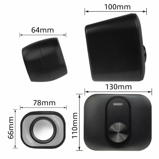 Eminent EM3515 | 2.1 Luidsprekerset | Heldere Geluidskwaliteit | 40W RMS