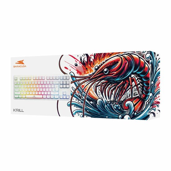 Baracuda KRILL RGB | Tenkeyless Bedraad Gaming Toetsenbord | QWERTY | Wit