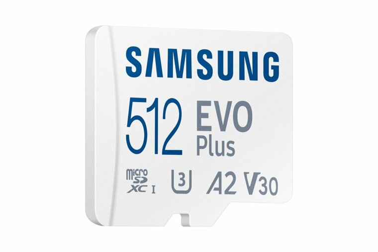 Samsung EVO Plus | MicroSDXC | 512GB | Class 10 | UHS-I U3 | V30 | A2 | Tot 160MB/s | Inclusief adapter