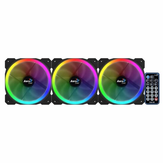 Aerocool Orbit RC ARGB 3 Pack | 120mm Case Fans met Remote Control