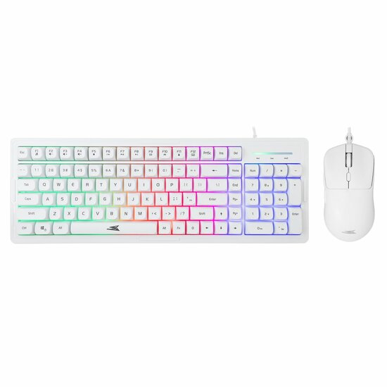 Baracuda ORCA RGB | Bekabeld Gaming Toetsenbord inclusief Muis | QWERTY | Wit