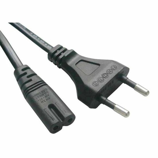 AC Voedingskabel | 2-Pin EU | 1x Euro Stekker | 1 Meter