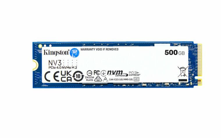 Kingston NV3 | 500GB NVMe SSD | M.2 Gen4 | 5.000MB/s Lezen | 3.000MB/s Schrijven