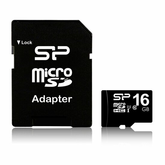 Silicon Power Elite | MicroSDHC | 16GB | Class 10 | UHS-I U1 | Inclusief SD-adapter | Zwart
