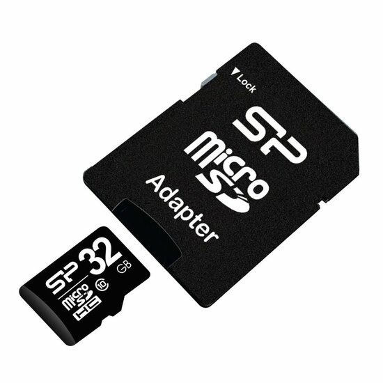Silicon Power Elite | MicroSDHC | 32GB | Class 10 | UHS-I U1 | Inclusief SD-adapter | Zwart