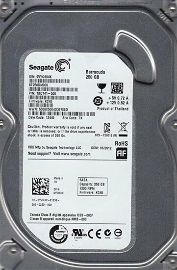 Seagate HDD 3.5" | 250GB SATA III | 7200RPM | PULLED