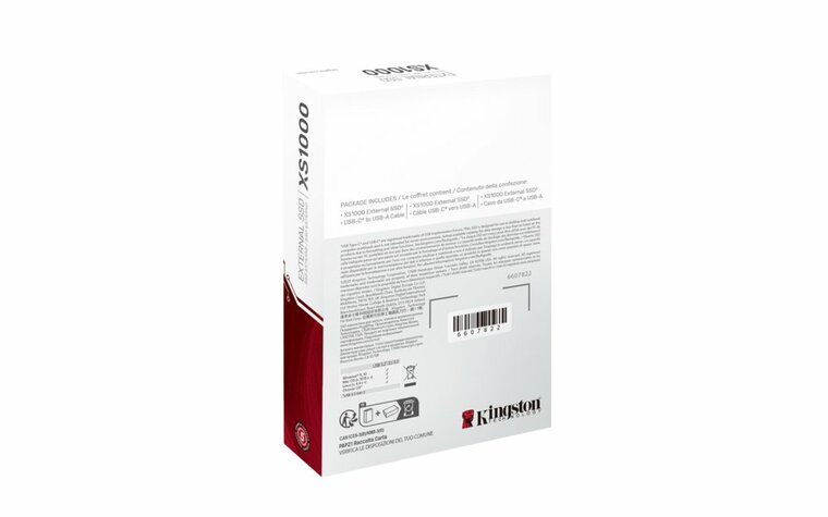 Kingston XS1000 | Externe SSD | 1TB | USB 3.2 Gen 2 | Compact &amp; Draagbaar