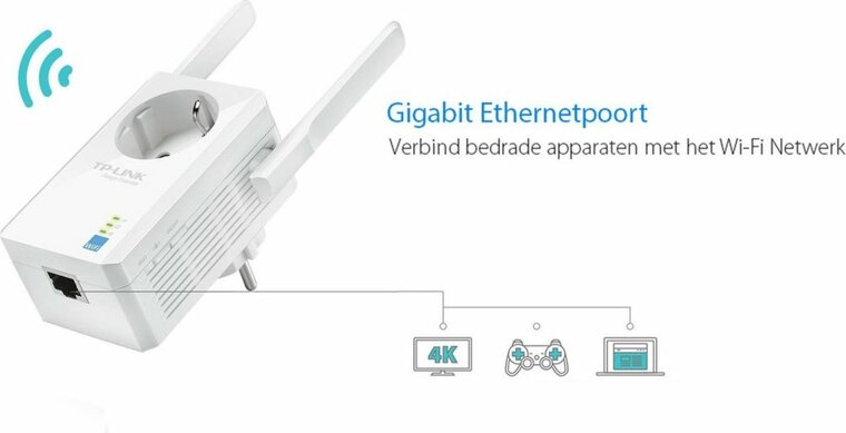 TP-Link TL-WA860RE | Wi-Fi 4 Range Extender | Single-band 2,4 GHz | 300 Mbps | 10/100 Mbps Ethernet | Wit