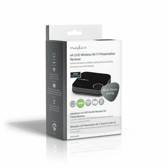 Nedis VWFI3450BK | Draadloze HDMI-ontvanger | 4K Ondersteuning | Wi-Fi | Zwart