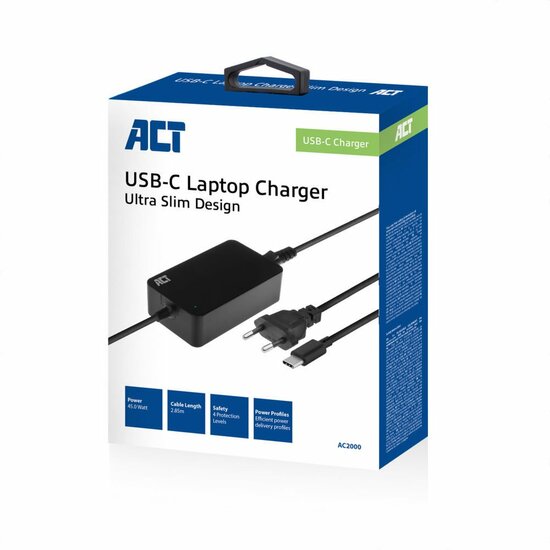 ACT AC2000 | Netvoeding | Binnengebruik | 45 W | Zwart