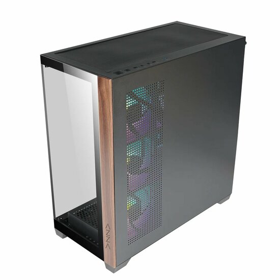 Case Azza Neptun 491 | Midi Tower | RGB | Zwart en Hout