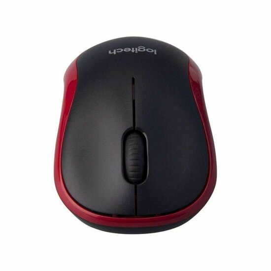 Logitech M185 | Draadloze Muis | Links- en Rechtshandig | RF | 1000 DPI | Zwart/Rood