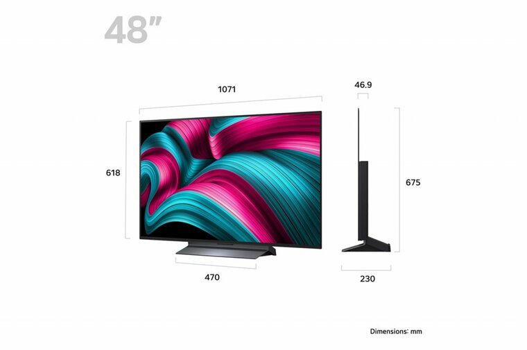 LG OLED48C54LA | 48'' OLED evo C5 Smart TV | 4K Ultra HD | 144Hz | WiFi | webOS 25 | Zwart