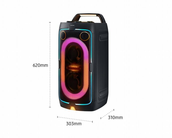 Samsung Sound Tower MX ST40F | Bluetooth Party Speaker | 160W | Tot 12 Uur Accuduur | IPX4 Spatwaterbestendig | Karaoke &amp; Party Lights+