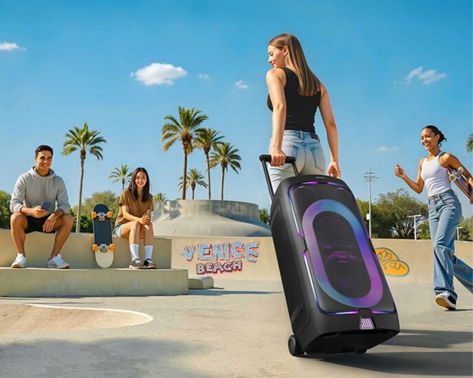Samsung Sound Tower MX ST50F/XN | Bluetooth Party Speaker | 240W | Tot 18 Uur Accuduur | IPX4 Spatwaterbestendig | Karaoke &amp; Party Lights+