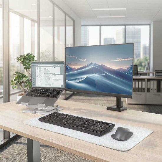 ACT AC8106 | 360&deg; Draaibare Laptopstandaard | Met Ventilator | Traploos Verstelbaar