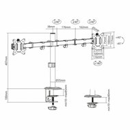 SBOX LCD-352/2-2 | Verstelbare Monitor-bureaubeugel | Tot 32&quot; | Max 9kg | VESA 100x100 | 2 Monitoren
