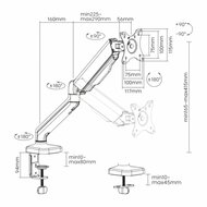 SBOX Flex LCD-S012-2 | Verstelbare Monitor-bureaubeugel | Tot 32&quot; | Max 9kg | VESA 100x100 | 1 Monitor