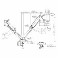 SBOX Flex LCD-S024-2 | Verstelbare Monitor-bureaubeugel | Tot 32&quot; | Max 9kg | VESA 100x100 | 2 Monitoren