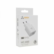 SBOX Oplader HC-693 SB | 15W | USB-A &amp; USB-C (2 Poorten) | Wit