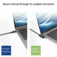 ACT AC7480 | USB 3.2 Gen 2 Kabel | USB-C (haaks links/rechts) naar USB-C (haaks boven/beneden) | 60W | 10Gbps | 0,5m | Zwart