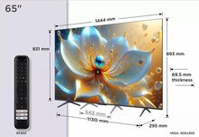 TCL 65T8C | 65&quot; 4K Ultra HD QLED Smart TV | 120Hz | Google TV + Wifi | Dolby Vision | HDMI 2.1 (2025)