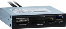 Inter-Tech CI-01 | Interne geheugenkaartlezer | USB 3.2 Gen 1 (5 Gbps) | 3.5" bay | Ondersteunt CF, SD, microSD, MS, xD | Zwart