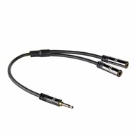 ACT AC3620 | 3.5mm Splitterkabel | 0,15 Meter | 1x Male naar 2x Female | Zwart
