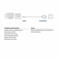 ACT AC6000 | Seri&euml;le Kabel | USB-A naar DB-9 | 1,5 m | Zwart