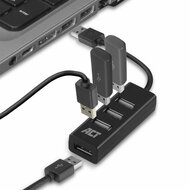 ACT AC6205 | USB 2.0 Interface Hub | 480 Mbps | Zwart