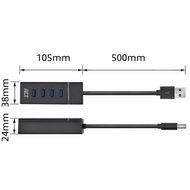 ACT AC6300 | USB 3.2 Gen 1 Interface Hub | Type-A | 5 Gbps | Zwart