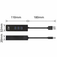 ACT AC6310 | USB 3.2 Gen 1 Interface Hub | Type-A | 5 Gbps | Zwart