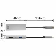 ACT AC7013 | Docking Station &amp; Poortreplicator | USB-C 3.2 Gen 1 | Zwart/Grijs