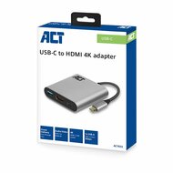 ACT AC7022 | USB-C naar HDMI Female Adapter | PD Pass-Through 60W | 4K | USB-A