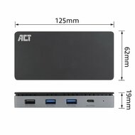 ACT AC7093 | USB-C 4K Docking Station | 2x HDMI + Ethernet + USB-C/USB-A + PD | 1m Kabel