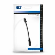 ACT AC7380 | 3.5mm naar USB Type-C | 0,11 Meter | Audiokabel Tussenstuk | Zwart