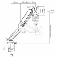ACT AC8311 | Verstelbare Monitor-bureaubeugel | Tot 32" | Max 9kg | VESA 100x100 | 1 Monitor