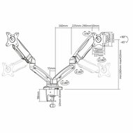 ACT AC8312 | Verstelbare Monitor-bureaubeugel | Tot 32" | Max 9kg | VESA 100x100 | 2 Monitoren
