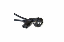 ACT 230V aansluitkabel | Schuko male (haaks) naar C13 (haaks) | 230V / 10A | Zwart | 2 m